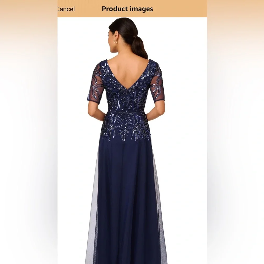 Elegant Navy Evening Gown